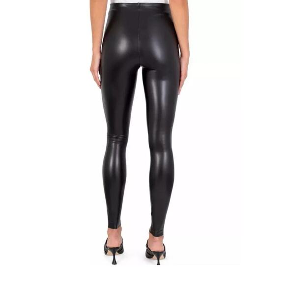 Joie Black Faux Leather High Rise Leggings Small Moto Goth Biker Style - Picture 2 of 8